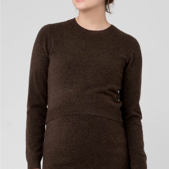 Ripe Sandy Detatchable Nursing/Maternity KnitChocolate and White Layered Sweater - Picture 5 of 15